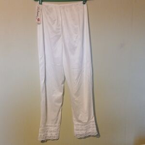 VINTAGE - Velrose White Lace Trim Sleep Pants Size M